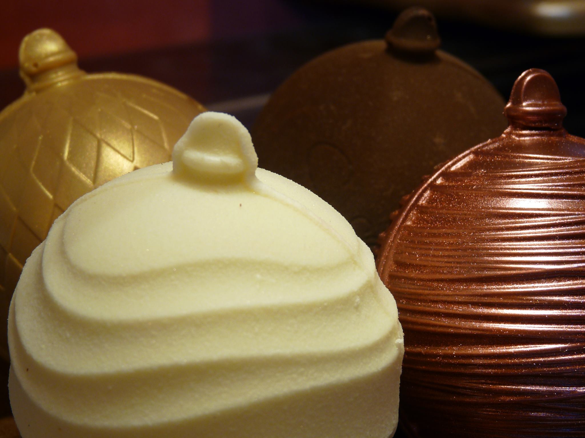 Boules de Noël en chocolat