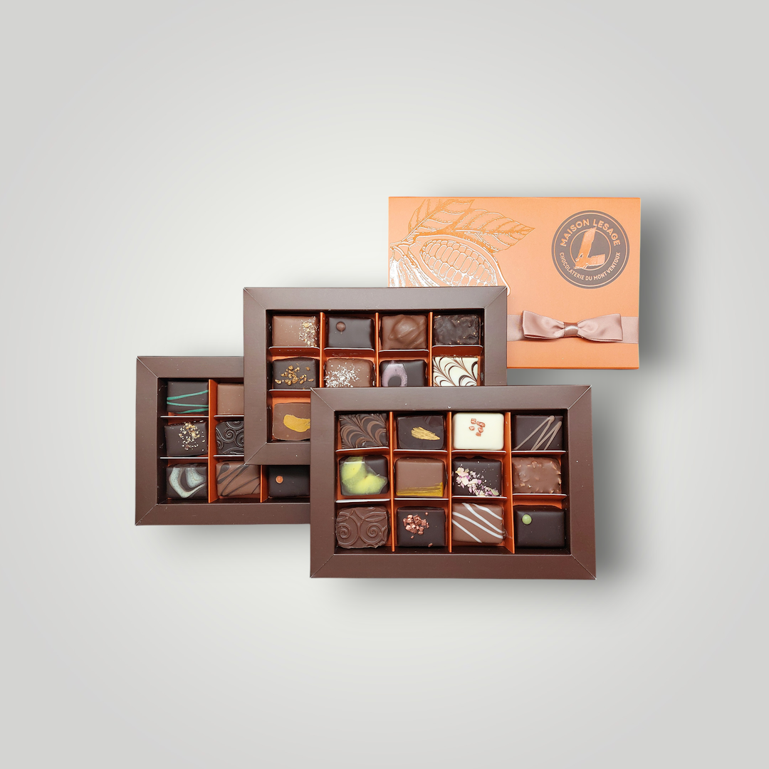 Coffret 36 pièces bonbons chocolat
