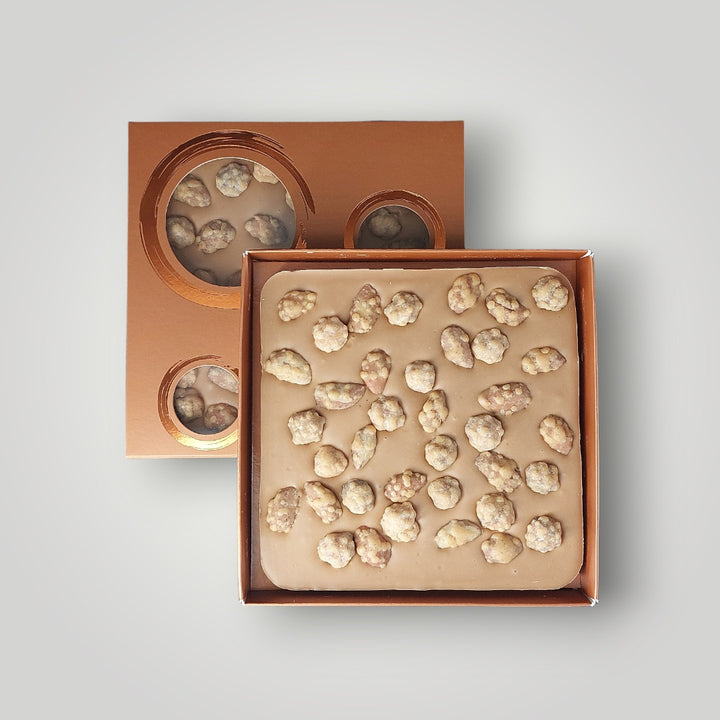 "Carré-Rond" Chocolat à Casser Blond 32% et Amandes/Noisettes